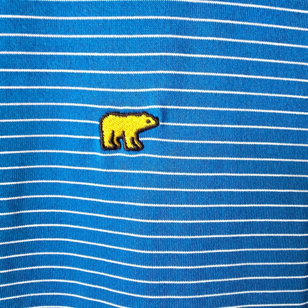 Jack Nicklaus Mens Polo Shirt Blue White Stripe Golf Performance XL TG EG - Picture 8 of 9